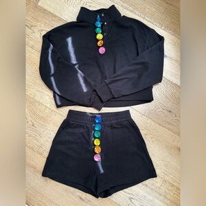 Queen of Sparkles black set, Colorful Buttons, Rare
